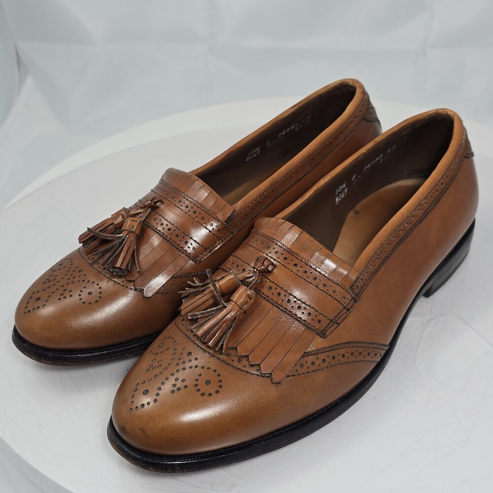 Allen Edmonds Bridgeton Kiltie Tassel Loafers Brown Leather Men 10.5 D Shoes